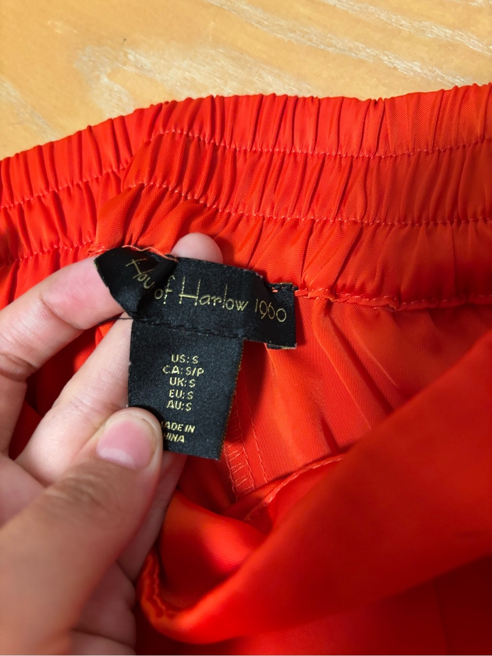 Women's Red Satin Wide-Leg Pants - Picture 3 of 7